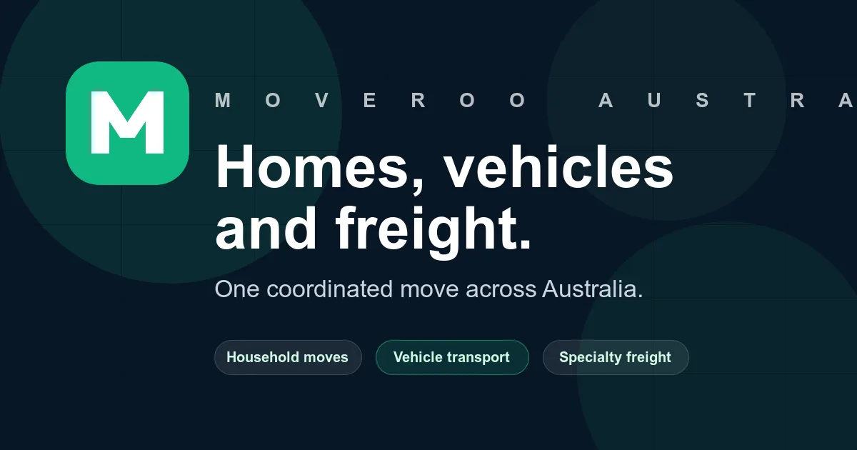 Moveroo combined move planning visual for household, vehicle and freight coordination.